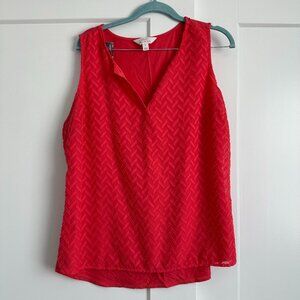 Market & Spruce Ezide Textured Mixed Material Top - Coral - XL (Stitch Fix)